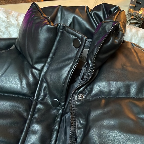 CISONO Los Angeles Faux Leather Black Medium warm windbreaker - Picture 4 of 13